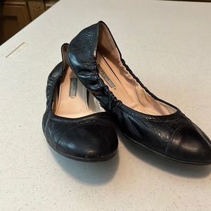 PRADA black leather ballet flats